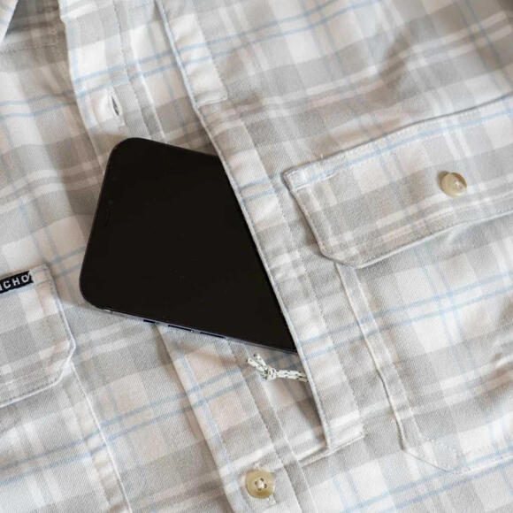 Poncho Men's Size XL WhitePlaid Flannel Shirt Magnetic Pocket Outdoor Fishing - Picture 9 of 9